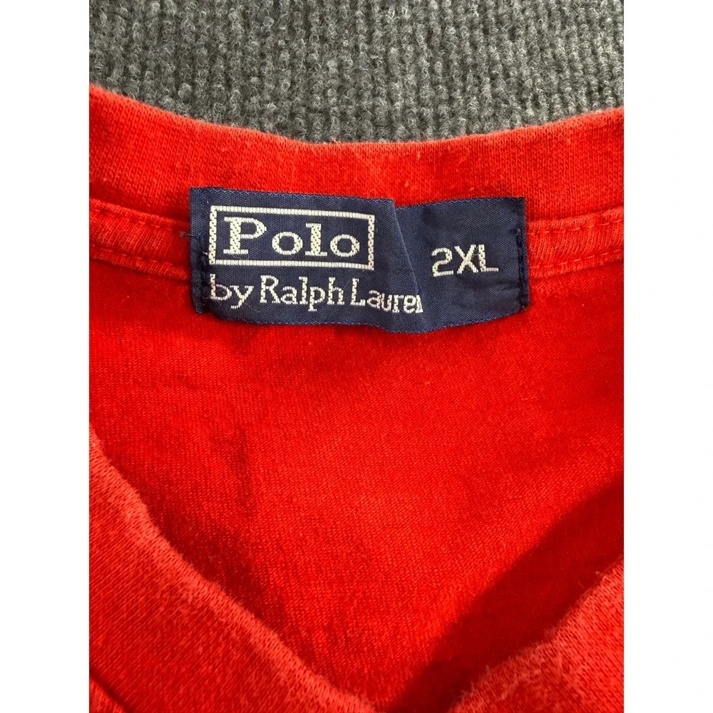 Polo Ralph Lauren Mens T-Shirt Bundle 2XL Red V-Neck Blue Crew Neck Pony Logo